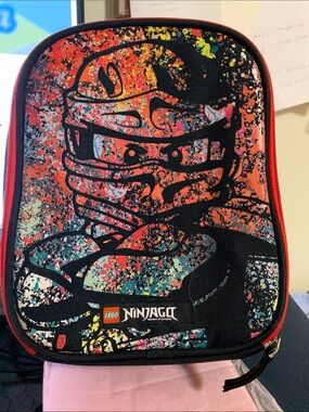 Lego Ninjago Black Lunch Bag with Multicolor Paint Splatter